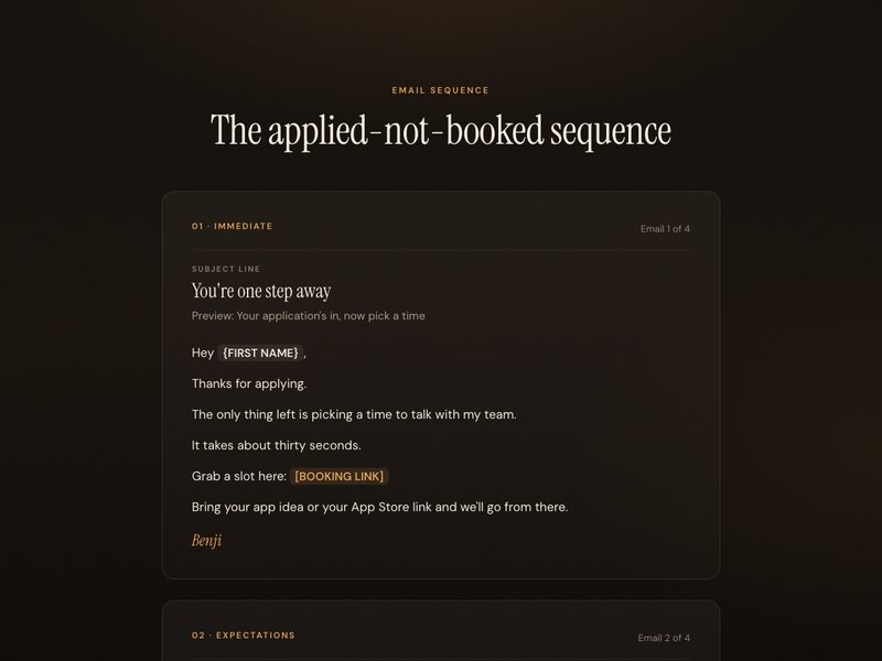 Applied-not-booked sequence preview